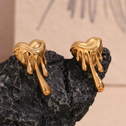 heart-shaped gold stud earrings, view 6 - MRSLM