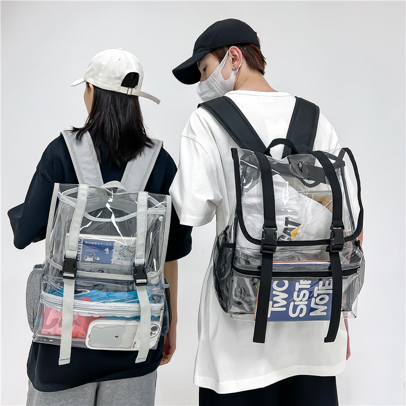 transparent flap travel duffel bag, view 6 - MRSLM