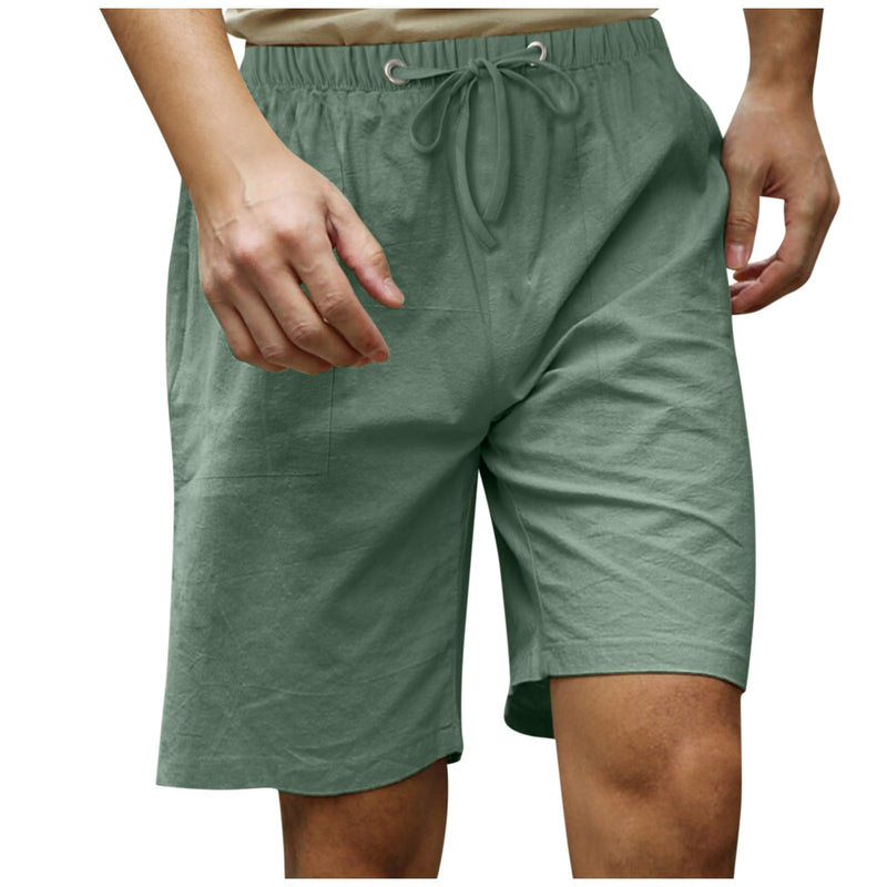 men's cotton and linen beach shorts, view 8 - MRSLM