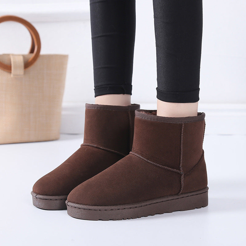 Women's faux fur lined suede snow boots, view 5 - MRSLM