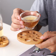 beechwood lotus root shape drink mat, view 3 - MRSLM