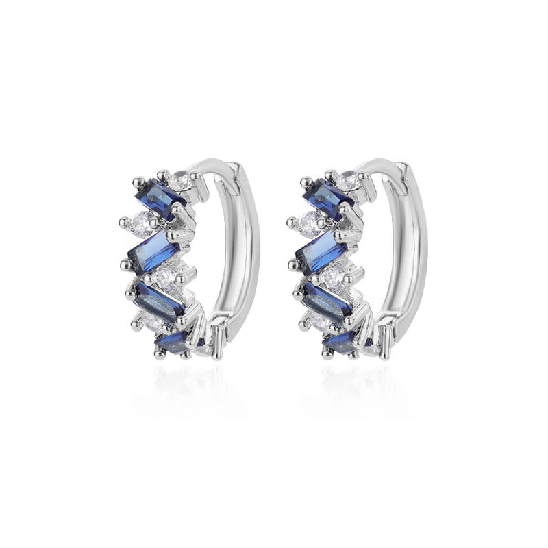 blue zircon hoop earrings, view 2 - MRSLM