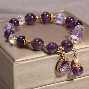 Natural amethyst water drop pendant bracelet, view 3 - MRSLM