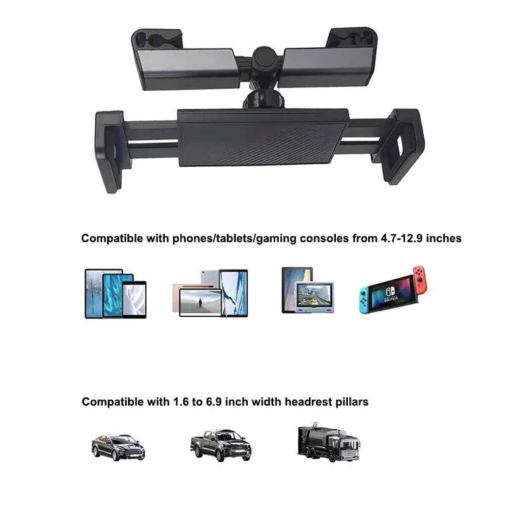 Stretchable Car Back Seat Tablet & Phone Holder for 4.7-12.9 Inch Devices