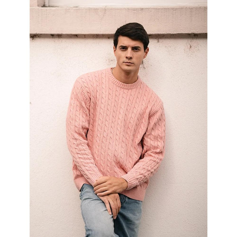 men's oversized cable knit sweater, view 7 - MRSLM