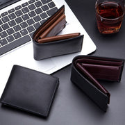 men's short trifold leather wallet - MRSLM