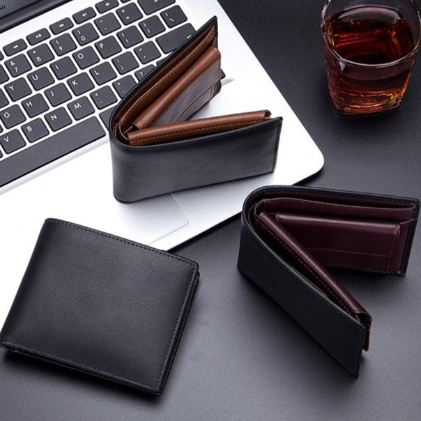 men's short trifold leather wallet - MRSLM