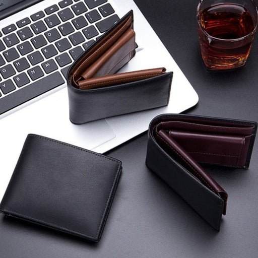 men's short trifold leather wallet - MRSLM