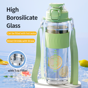 800ml insulated glass water bottle with tea filter, view 8 - MRSLM