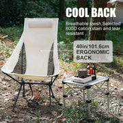 folding camping chair with headrest, view 4 - MRSLM