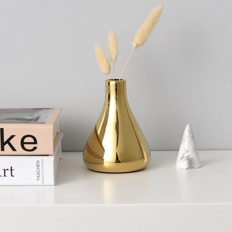 nordic gold ceramic vase, view 7 - MRSLM