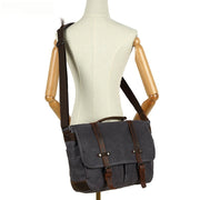 waxed canvas crossbody bag, view 2 - MRSLM