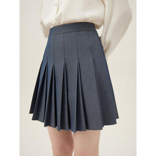 twill pleated mini skirt, view 4 - MRSLM