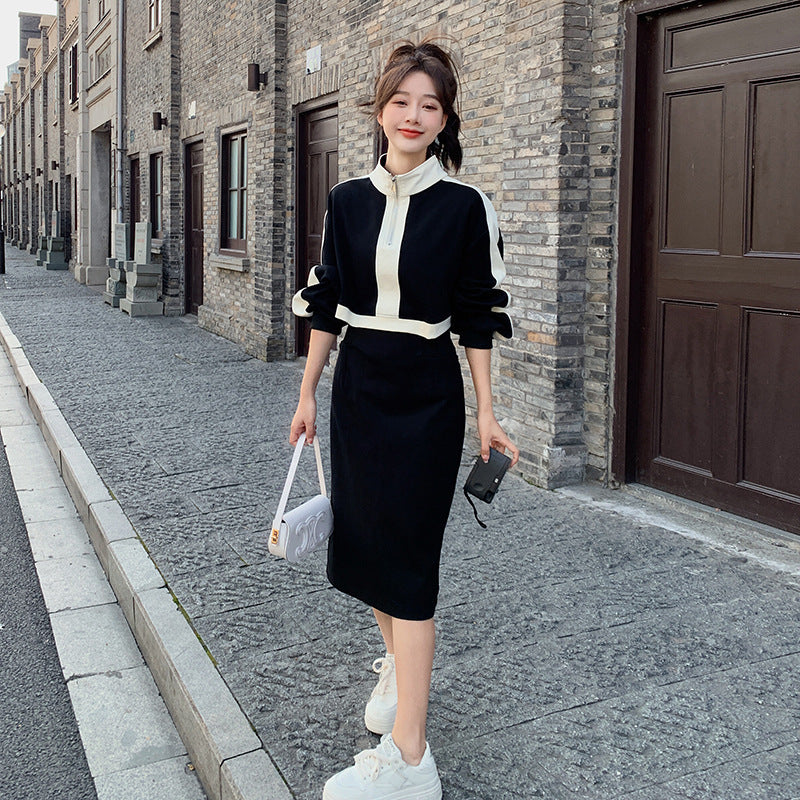 black long sleeve autumn dress, view 2 - MRSLM