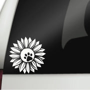 sunflower and dog paw vinyl decal, view 5 - MRSLM