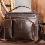 men's leather messenger bag, view 7 - MRSLM