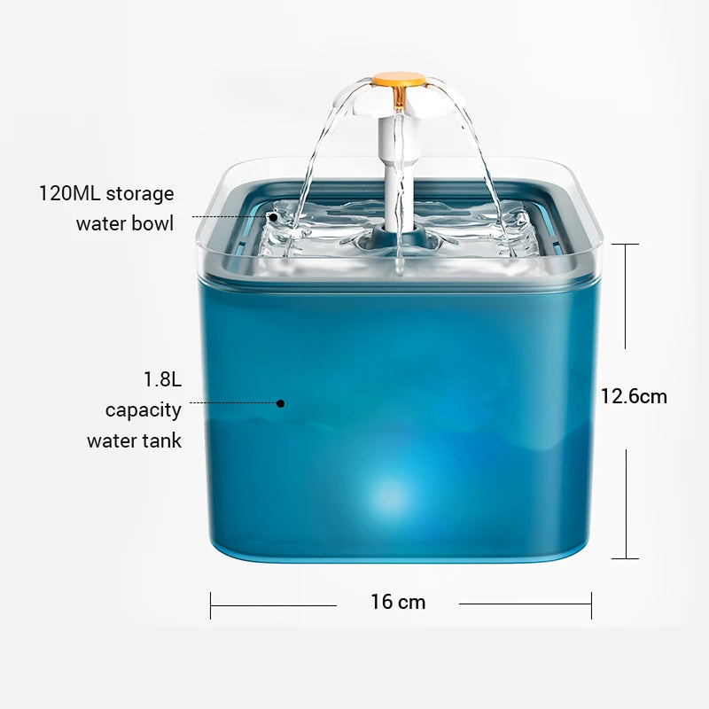 led cat water fountain, view 7 - MRSLM