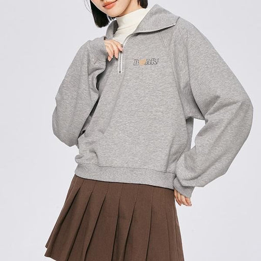 retro lapel embroidery sweater, view 2 - MRSLM