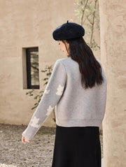 women's o-neck knitted sweater, view 7 - MRSLM