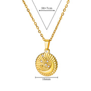 star disc pendant necklace, view 2 - MRSLM