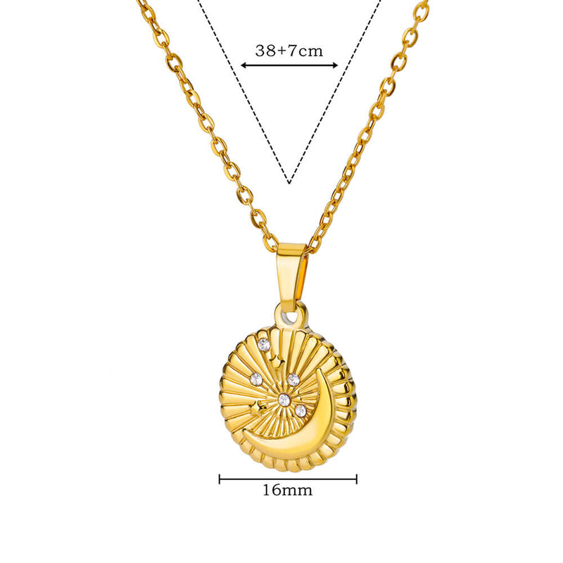 star disc pendant necklace, view 2 - MRSLM