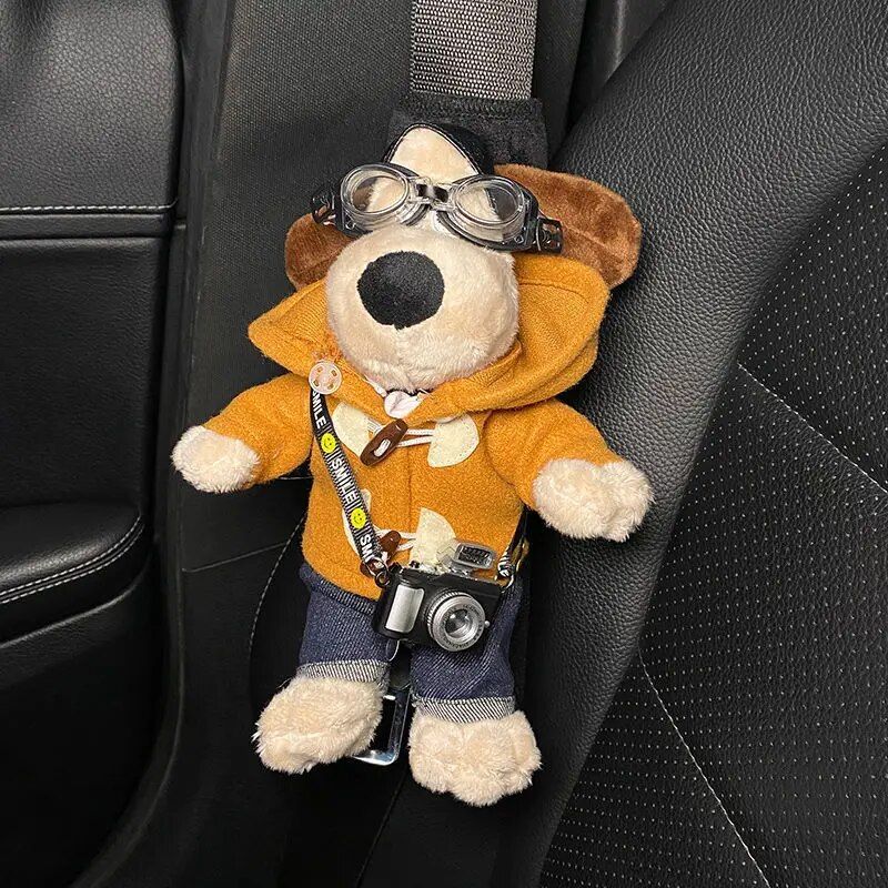cartoon dog plush seat belt protector, view 12 - MRSLM