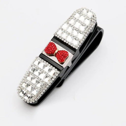 rhinestone flower car sunglass holder - MRSLM