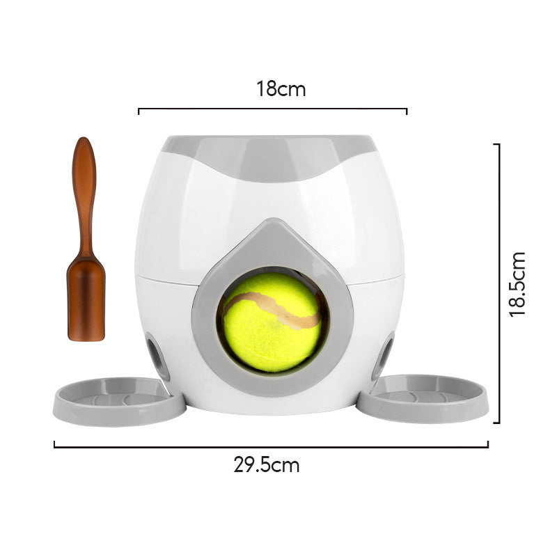 dog tennis launcher and treat dispenser toy, view 8 - MRSLM