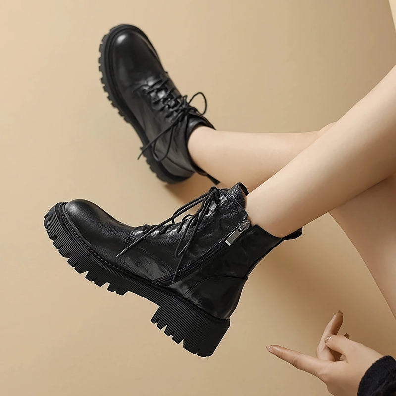 high heeled lace-up ankle boots for women, view 6 - MRSLM