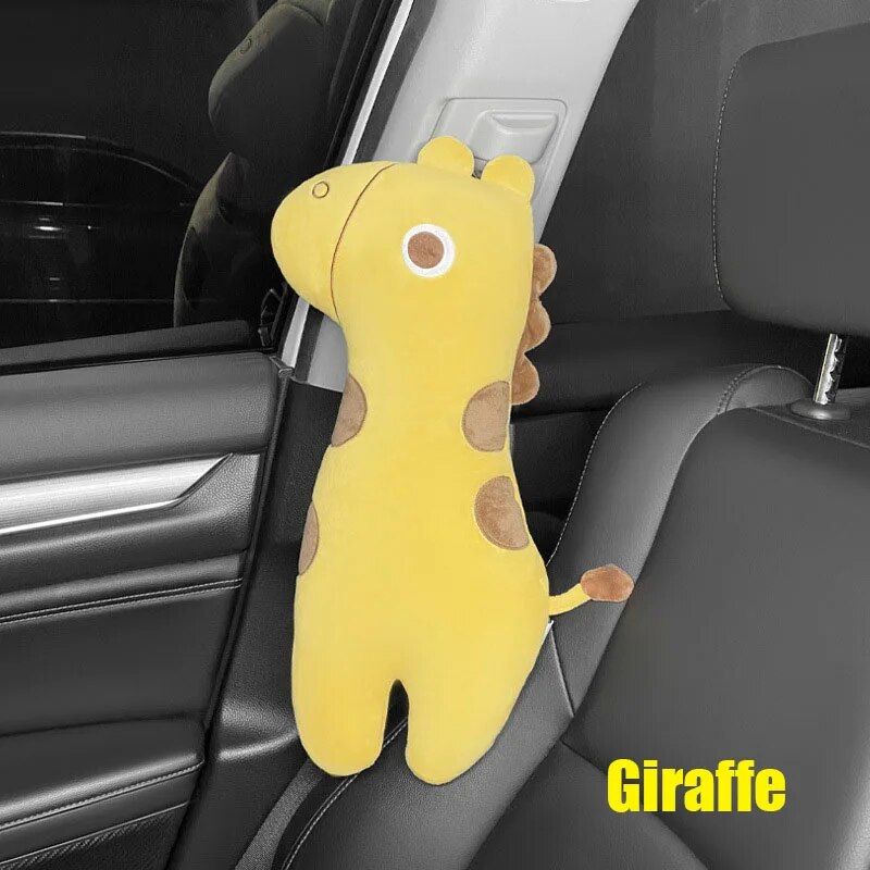 plush cartoon car seat belt cover, view 4 - MRSLM