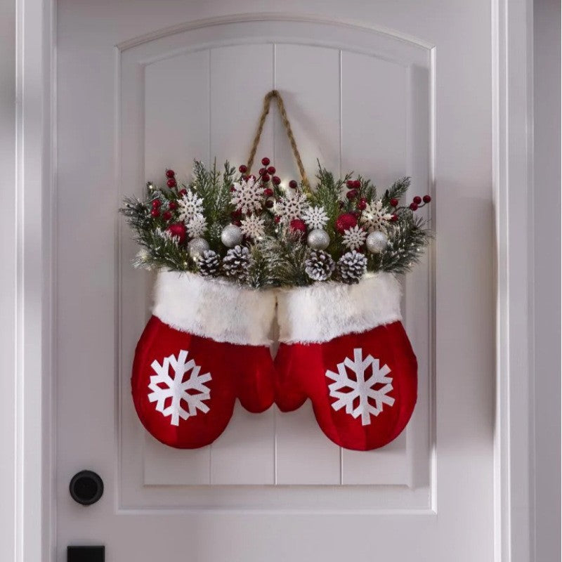 Christmas mitten door wreath, view 7 - MRSLM