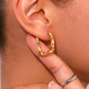 u-shaped gold plated hoop earrings - MRSLM