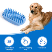 soft silicone pet bath and grooming brush, view 3 - MRSLM