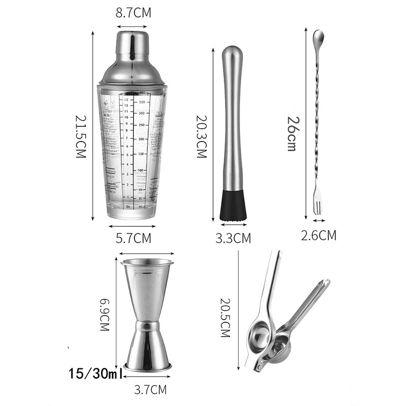 cocktail shaker set with measuring scale, view 10 - MRSLM