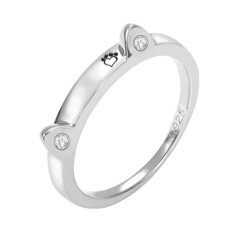 simple cat ears dog bones ring, view 4 - MRSLM