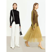 asymmetrical mock neck sweater for women, view 6 - MRSLM