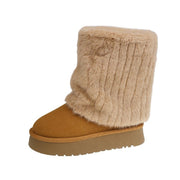 Thick-sole velvet lace-up boots, view 5 - MRSLM