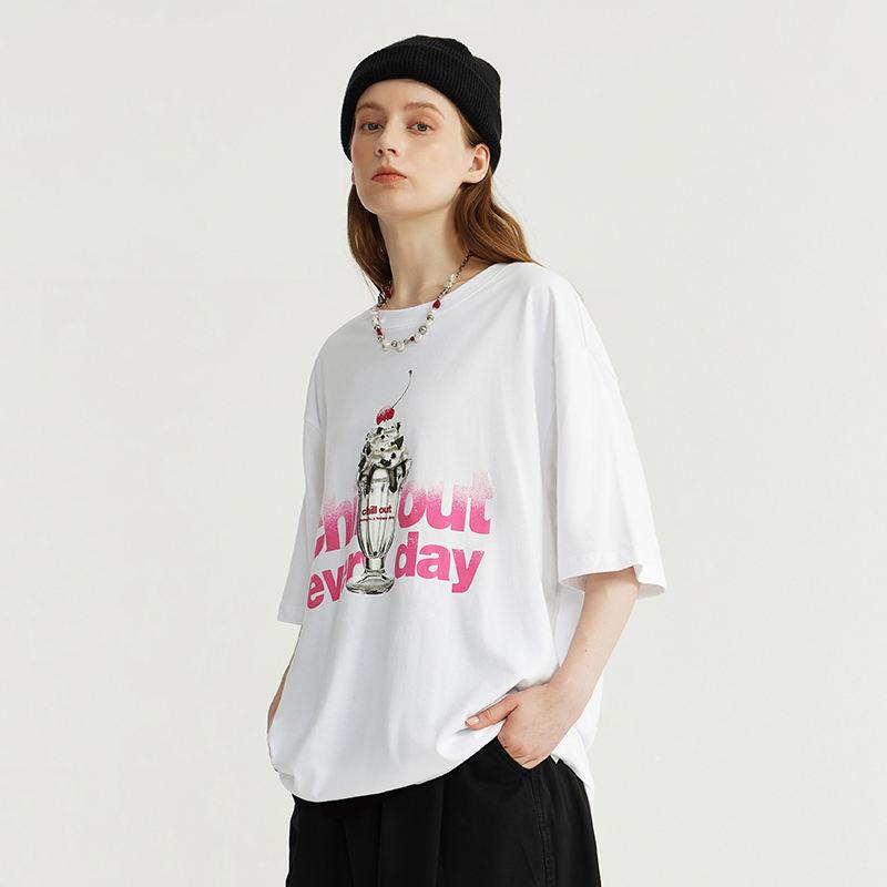 ice cream cat print T-shirt, view 2 - MRSLM