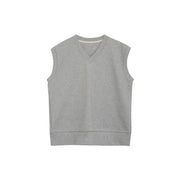 loose V-neck sleeveless knit pullover, view 3 - MRSLM