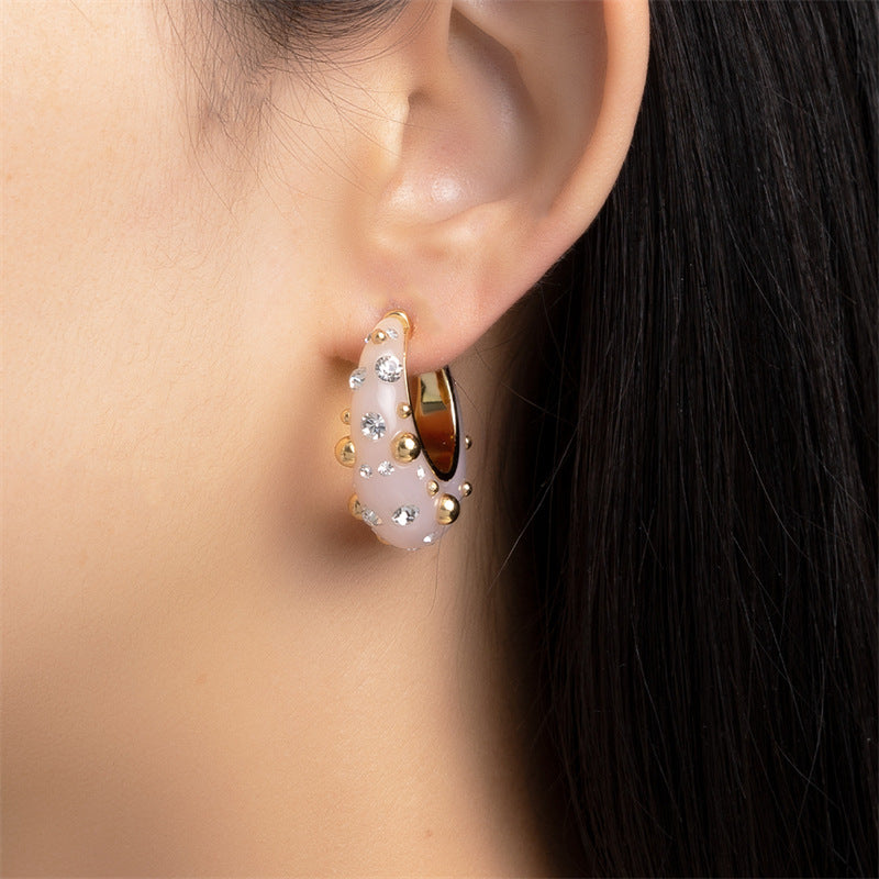 women's simple geometric ring earrings - MRSLM
