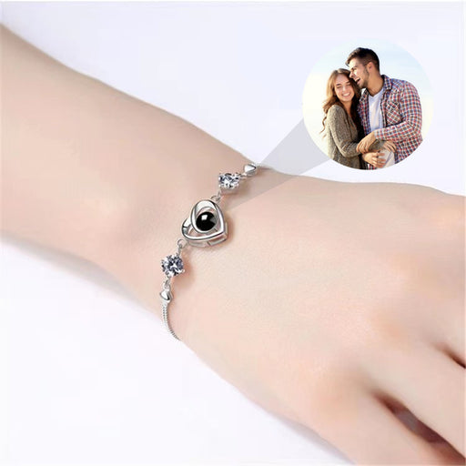 s925 silver heart projection bracelet - MRSLM