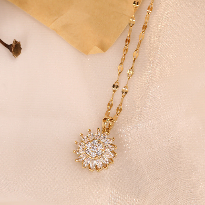 sunflower chain necklace, view 6 - MRSLM