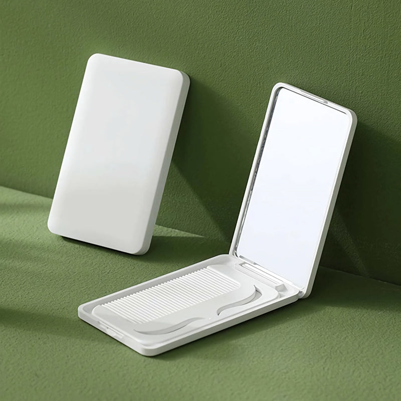 portable travel makeup mirror with comb, view 5 - MRSLM