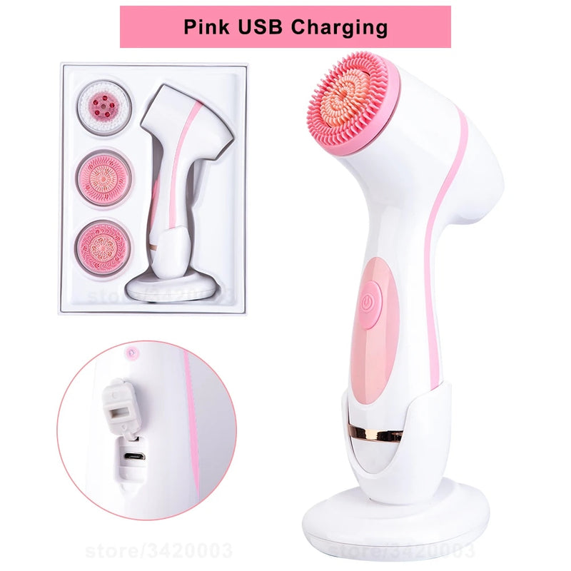 3-in-1 sonic facial cleansing brush, view 2 - MRSLM