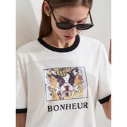 puppy print patchwork t-shirt, view 4 - MRSLM