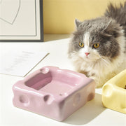 cheese-shaped ceramic pet bowl, view 8 - MRSLM