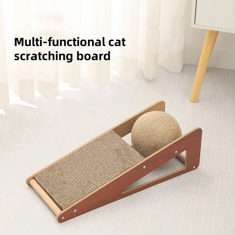 Detachable cat scratching board with sisal rope ball, view 6 - MRSLM