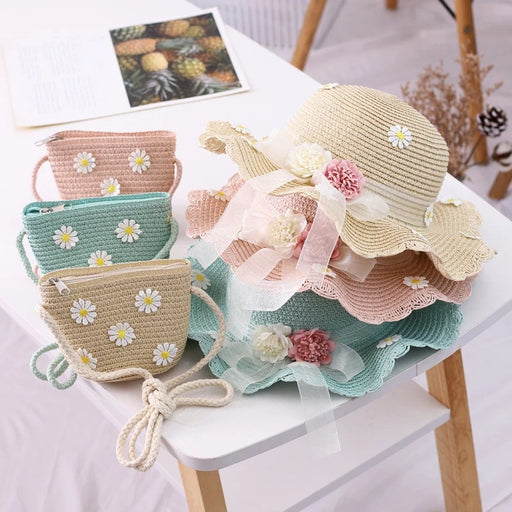 kids daisy sun hat and handbag set - MRSLM
