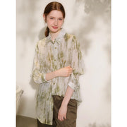 floral ramie blouse, view 9 - MRSLM