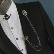 vintage chain pin brooch, view 2 - MRSLM